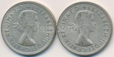 Ausztrália 1961. 1Sh Ag (2x) "II. Erzsébet" T:2-,3  Australia 1961. 1 Shilling Ag (2x) "Elizabeth II" C:VF,F