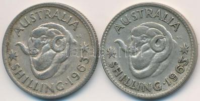 Ausztrália 1963. 1Sh Ag (2x) "II. Erzsébet" T:2-,3 
Australia 1963. 1 Shilling Ag (2x) &q...