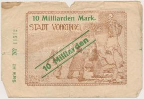Németország / Weimari Köztársaság / Vohwinkel 1923. 10.000.000.000M T:III- Germany / Weimar Republic / Vohwinkel 1923. 10.000.000.000 Mark C:VG