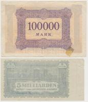 Németország / Weimari Köztársaság / Ahlen 1918. 5M + Torgau 1922. 100M + Aachen 1923. 100.000M + 20....