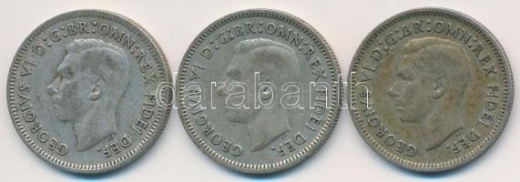 Ausztrália 1951. 6P Ag "VI. György" (3x) T:2,2-,3 Australia 1951. 6 Pence Ag "George VI" (3x) C:XF,VF,F