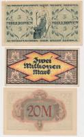Németország / Weimari Köztársaság / Altona 1918. 5M + 20M + 1923. 2.000.000M + 5.000.000M (2xklf) + ...