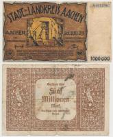 Németország / Weimari Köztársaság / Aachen 1923. 6db klf szükségpénz T:vegyes
Germany / Weimar Repu...