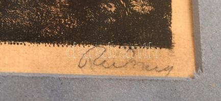 Rudnay jelzéssel: Pecázó. Rézkarc, papír, üvegezett keretben, 20×27 cm