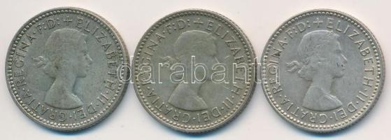Ausztrália 1959. 6P Ag "II. Erzsébet" (3x) T:2,2- Australia 1959. 6 Pence Ag "Elizabeth II" (3x) C:XF,VF