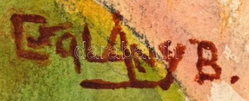 Csalányi jelzéssel: Női fej. Akvarell, papír, üvegezett keretben, 46×32 cm