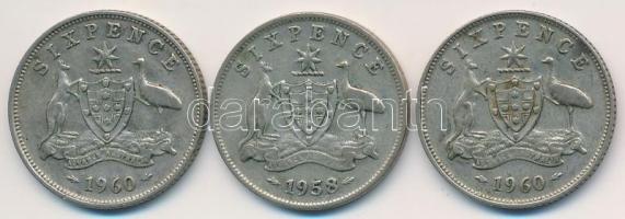 Ausztrália 1958-1960. 6P Ag "II. Erzsébet" (3x) T:2-,3
Australia 1958-1960. 6 Pence Ag &q...