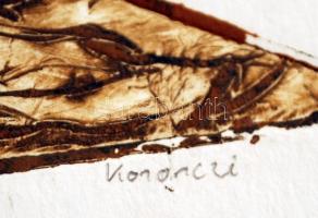 Koronczi Endre (1968-): Derékszög. Rézkarc, papír, jelzett, 15×25 cm