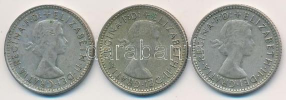 Ausztrália 1962. 6P Ag "II. Erzsébet" (3x) T:2-,3 Australia 1962. 6 Pence Ag "Elizabeth II" (3x) C:VF,F