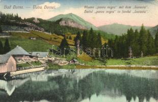 Dornavátra, Bad Dorna; "Klause 'parcu negru' mit dem 'Lucaciu'" / lake (EK)