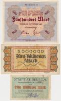 Németország / Weimari Köztársaság 1922-1923. 7db klf szükségpénz, közte Halle, Hamburg, Neu-Ulm T:III Germany / Weimar Republic 1922-1923. 7pcs of diff necessity notes, including Halle, Hamburg, Neu-Ulm C:F