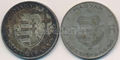 1947. 5Ft Ag "Kossuth" (2x) T:2-,3 patina
