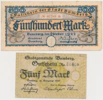 Németország / Weimari Köztársaság 1918-1923. 7db klf szükségpénz, közte Bamberg, Gotha, Stuttgart T:...