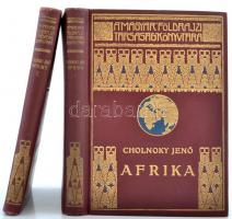 Cholnoky Jenő: Afrika. I-II. kötet. 102 képmelléklettel és 4 térképpel. A Magyar Földrajzi Társaság Könyvtára. Bp., é.n., Lampel. Kiadói aranyozott egészvászon sorozatkötésben, szép állapotban.