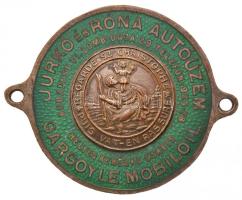 ~1930-1940. "Jurkó és Róna Autóüzem" zománcozott Br érem (50mm) T:2