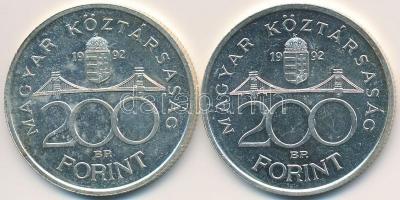 1992. 200Ft Ag "MNB" (2x) T:2