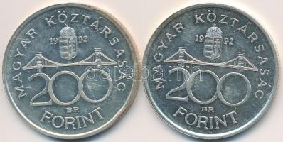 1992. 200Ft Ag "MNB" (2x) T:2
