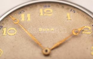 Art deco stílusú Doxa zsebóra lánccal, működik, cserélt, plexi óraüveggel, saját dobozában