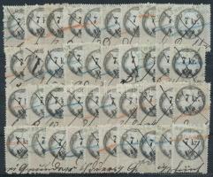 1859-1863 120 db 7kr okmánybélyeg berakólapon, fogazat és típus változatokkal