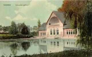 Losonc, Csónakázó pavillon; Kármán Zsigmond / lake