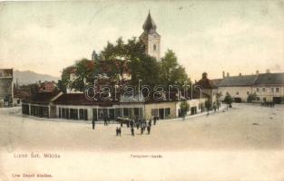 Liptószentmiklós, Liptovsky Mikulás; Templom bazár, Lőw Dezső kiadása / shops arund the church