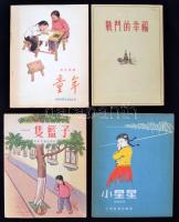 cca 1950 9 db kínai meséskönyv egyben. Színes ábrákkal, néhány esetben az adott rész magyar fordítása is odaírva.