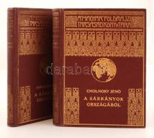 Cholnoky Jenő: A sárkányok országából. I-II. kötet. 164 képmelléklettel és 4 térképpel. A Magyar Földrajzi Társaság Könyvtára. Bp., é.n., Franklin. Kiadói aranyozott egészvászon sorozatkötésben, szép állapotban.