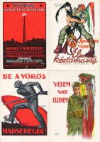 13 db MODERN, használatlan, reprint motívum képeslap, szocialista-kommunista propaganda / 13 modern, unused, reprint motive postcards, socialist-communist propaganda