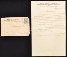 1939 Magyar Sakkszövetség levele fejléces papíron eredeti borítékban, 34x20cm