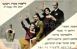 'A happy New Year' / New Year, greeting card, Judaica, with Hebrew text, Williamsburg Art Co. (b)