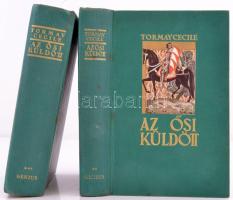 Tormay Cecile: Az ősi küldött. II-III. kötet. Bp., 1934-37, Genius.  Aranyozott kiadói egészvászon-kötésben, az eredeti papírborító beragasztva. A 3. kötetet Kállay Miklós fejezte be