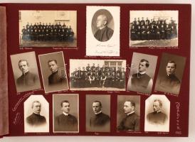 cca 1910-30 Római katolikus pap európai ill., amerikai utazásainak emlékei óriás méretű fotóalbumba ...