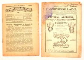 1927-1940 a Fogtechnikai Szemle 7. évf. 12. lapszáma (1927 dec.) + a Fogorvosok lapja 2. évf. 7. lapszáma (1940. ápr. 10.), utóbbi Zágonyi Sámuel nyugalmazott alezredes részére szóló tiszteletpéldány, különlenyomat; kissé megviselt állapotban