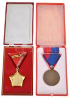 1964. "Munkásőr" Br kitüntetés mellszalagon szalagsávval tokban + 1986. "Kiváló Munká...