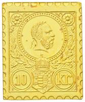 2000. "10 kr. / II. Magyar Bélyeg és Postatörténeti Világtalálkozó Budapest 2000 - MAFITT" aranyozott fém bélyegérem tokban T:2 (PP)