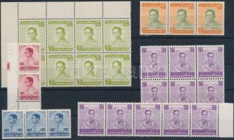 Thailand Definitive: King Bhumibol Aduljadeh 27 stamps, Thaiföld Forgalmi: Bhumibol Aduljadeh király 27 db bélyeg összefüggésekben