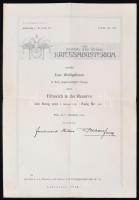 1914 Magyar katona tartalékos zászlósi kinevezése. Hadügyminisztériumi szárazpecséttel / Appointing warrant