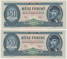 1975. 20Ft (2x) sorszámkövetők T:II szép papír