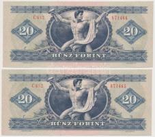 1975. 20Ft (2x) sorszámkövetők T:II szép papír