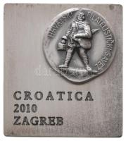 Horvátország 2010. "Croatica" fém plakett eredeti tokban (49x44mm) T:1 Croatia 2010. "Croatica" metal plaque in original case (49x44mm) C:UNC