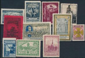 cca 1916 11 db háborús levélzáró és segélybélyeg / World War poster stamps and aid stamps