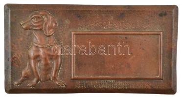 Régi, réz kutyatábla, 7x15cm