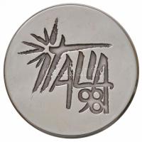 Olaszország 1998. "Filatéliai Világkiállítás, Milánó" jelzett Ag emlékérem eredeti tokban tanúsítvánnyal (9,76g/0.925/30mm) T:1- Italy 1998. "Philatelic World Exhibition, Milano" Ag medal with hallmark in original case (9,76g/0.925/30mm) C:1-