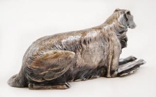 Kayser Agár kutya,fém, jelzett, 8x18cm