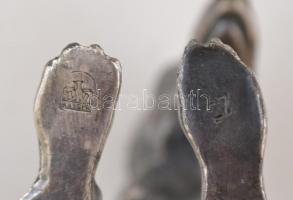 Kayser Agár kutya,fém, jelzett, 8x18cm