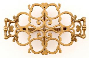 cca 1900 Antik, réz edényalátét, 25x17x6cm