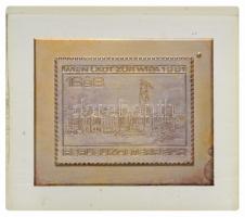 Ausztria 1981. "WIPA (Bécsi Nemzetközi Bélyegkiállítás)" fém plakett műanyagba ágyazva (67...