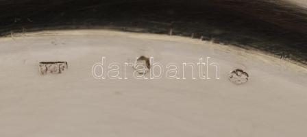 Ezüst (Ag.) tálka tartó és tálkák (12db), jelzett, jó állapotban, nettó:550 g, d:8,5 cm