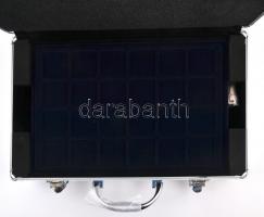 Ordex alumínium érmetartó bőrönd, benne 5db tálca különböző méretű érmékhez, 205db érme tárolására, ...