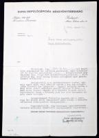 1944 Bérelszámolási levél a Dunai Repülőgépgyár Rt.-től, vízjeles papíron.
